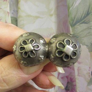 Antique Early Victorian Silver Button Brooch